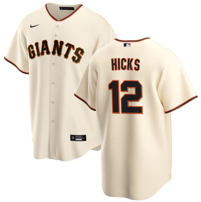 Personalized Men’s San Francisco Giants #12 Jordan Hicks Cream Cool Base Stitched Baseball Jersey