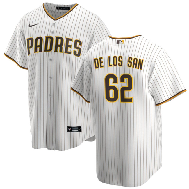 Personalized Men’s San Diego Padres #62 Enyel De Los Santos White Cool Base Stitched Baseball Jersey