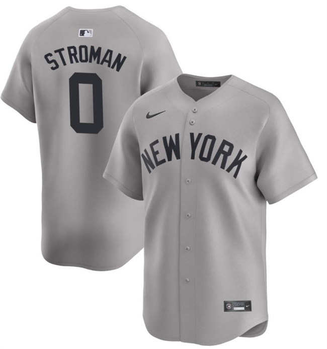 Personalized Men’s New York Yankees #0 Marcus Stroman Grey Cool Base Stitched Baseball Jersey