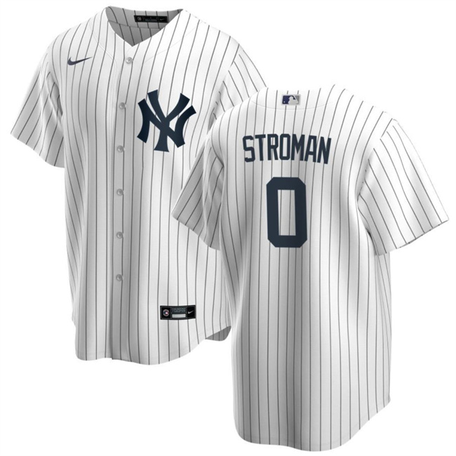 Personalized Men’s New York Yankees #0 Marcus Stroman White Cool Base Stitched Baseball Jersey