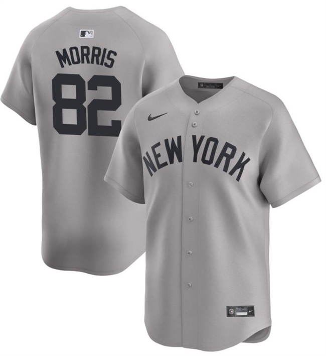 Personalized Men’s New York Yankees #82 Cody Morris Gray 2024 Away Limited Cool Base Stitched Baseball Jersey