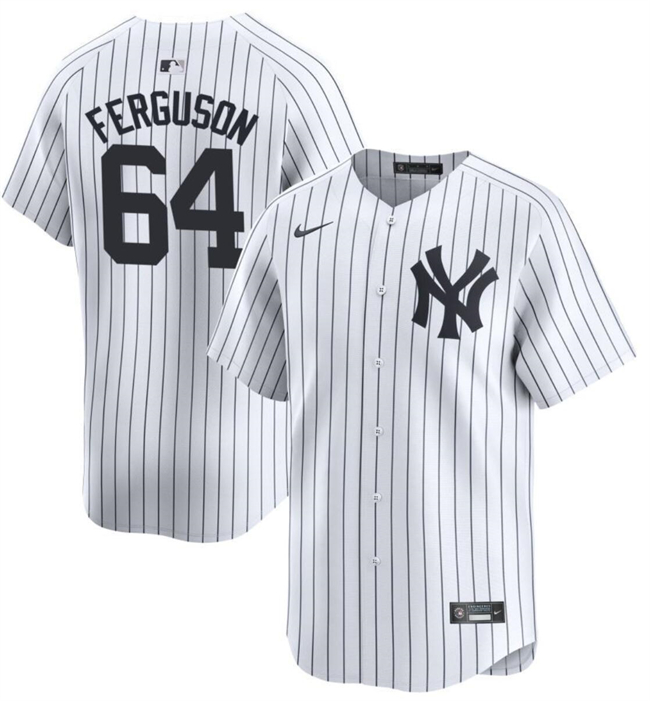 Personalized Men’s New York Yankees #64 Derek Jeter White 2024 Home Limited Cool Base Stitched Baseball Jersey