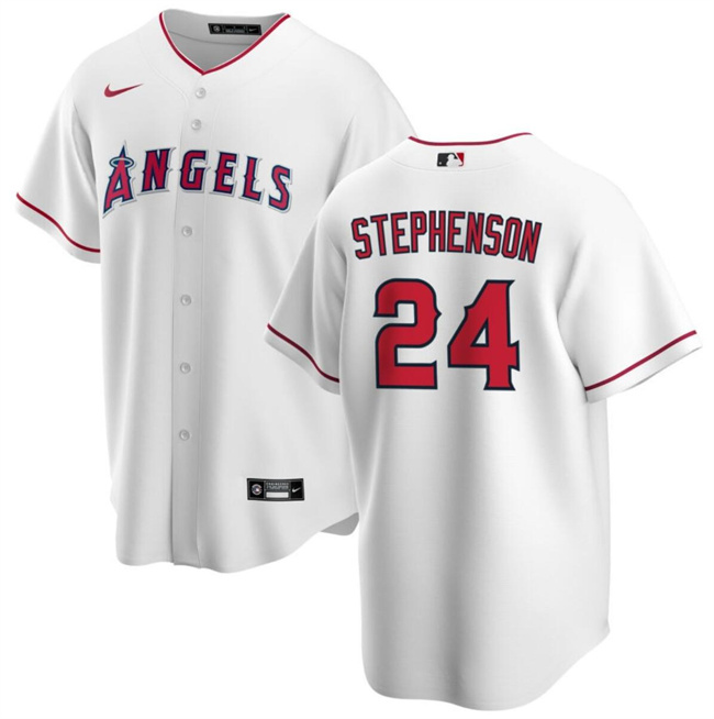 Personalized Men’s Los Angeles Angels #24 Robert Stephenson White Cool Base Stitched Baseball Jersey