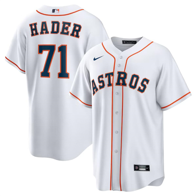 Personalized Men’s Houston Astros #71 Josh Hader White Cool Base Stitched Baseball Jersey