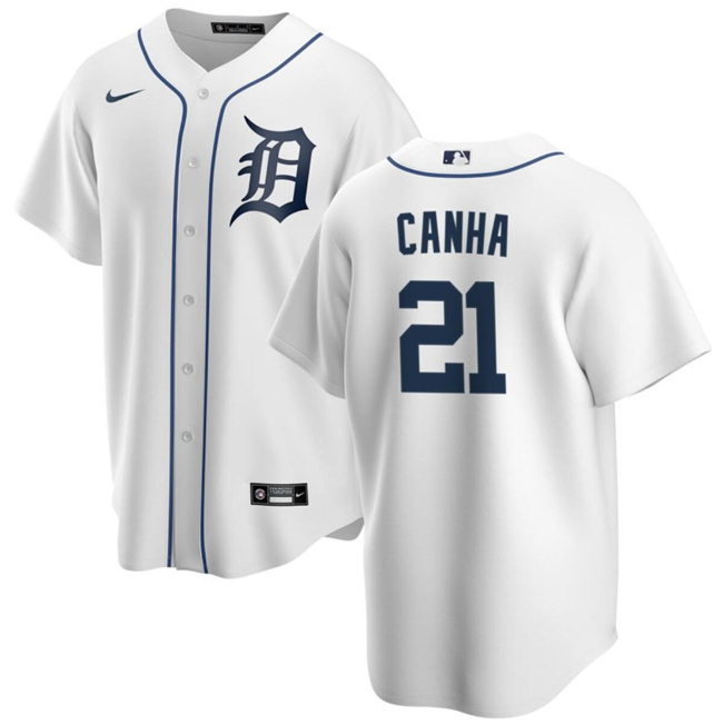 Personalized Men’s Detroit Tigers #21 Mark Canha White Cool Base Stitched Baseball Jersey
