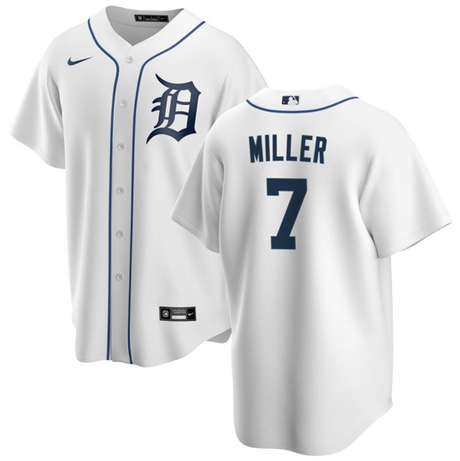 Personalized Men’s Detroit Tigers #7 Shelby Miller White Cool Base Stitched Baseball Jersey