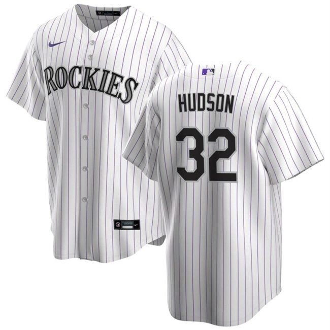 Personalized Men’s Colorado Rockies #32 Dakota Hudson White Cool Base Stitched Baseball Jersey