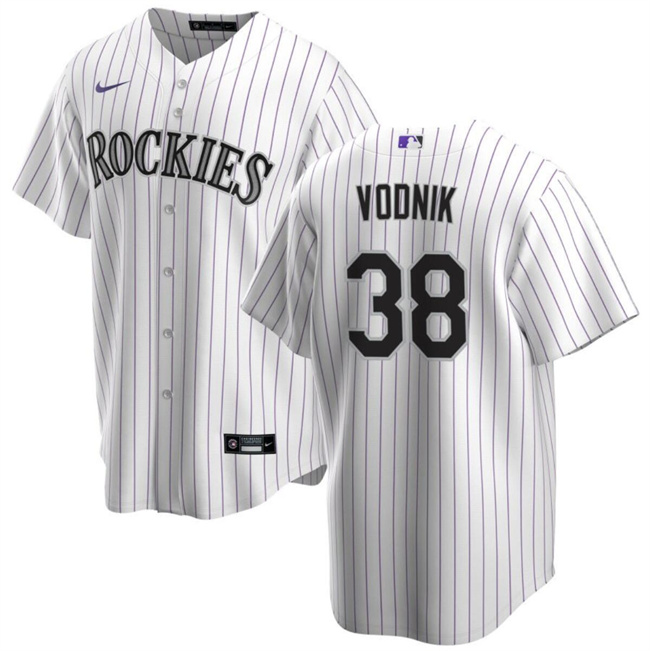 Personalized Men’s Colorado Rockies #38 Victor Vodnik White Cool Base Stitched Baseball Jersey