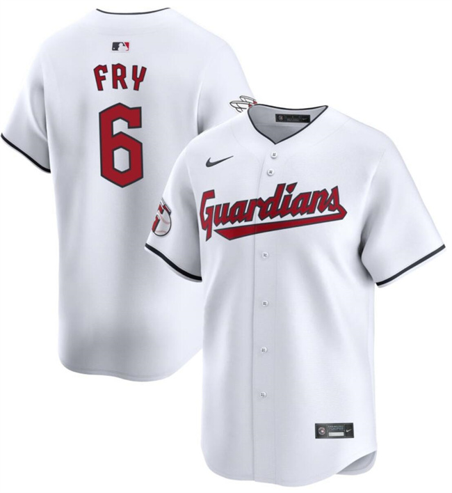 Personalized Men’s Cleveland Guardians #6 David Fry White Cool Base Stitched Baseball Jersey
