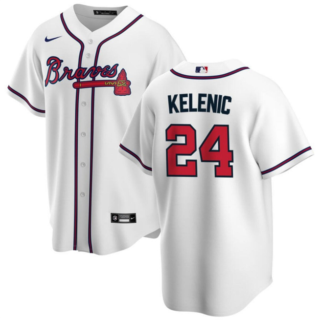 Personalized Men’s Atlanta Braves #24 Jarred Kelenic White Cool Base Stitched Baseball Jersey