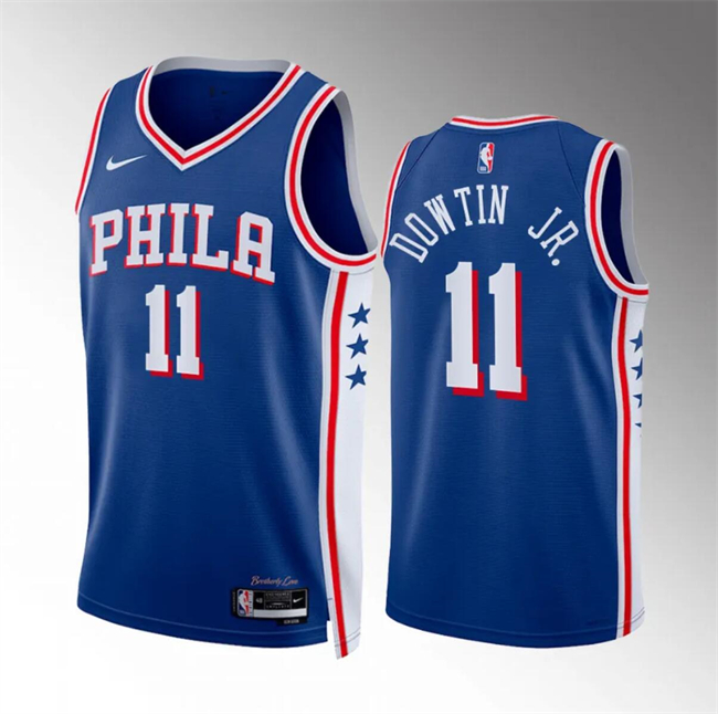 Personalized Men’s Philadelphia 76ers #11 Jeff Dowtin Jr Royal Icon Edition Stitched Jersey