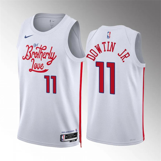 Personalized Men’s Philadelphia 76ers #11 Jeff Dowtin Jr White City Edition Stitched Jersey