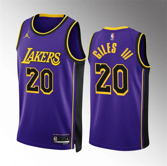 Personalized Men’s Los Angeles Lakers #20 Harry Giles Iii Purple Statement Edition Stitched Basketball Jersey
