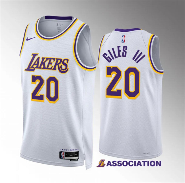 Personalized Men’s Los Angeles Lakers #20 Harry Giles Iii White Association Edition Stitched Basketball Jersey