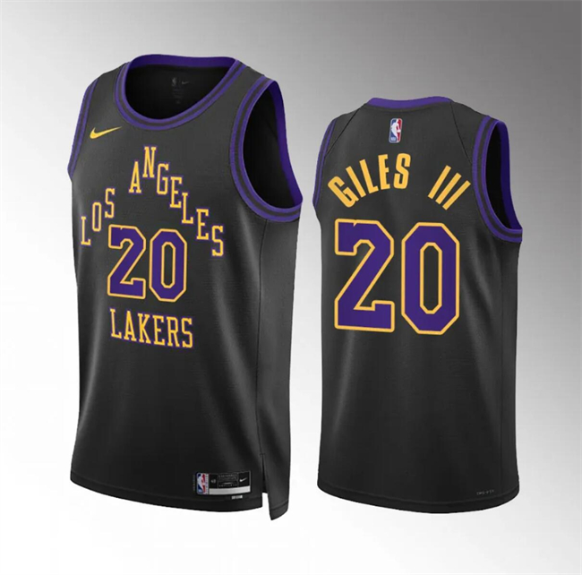 Personalized Men’s Los Angeles Lakers #20 Harry Giles Iii Black 2023 24 City Edition Stitched Basketball Jersey