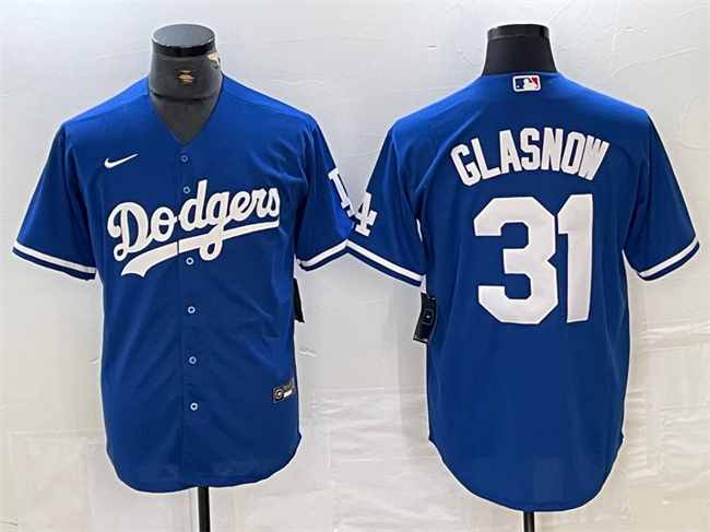 Personalized Men’s Los Angeles Dodgers #31 Tyler Glasnow Blue Cool Base Stitched Baseball Jersey