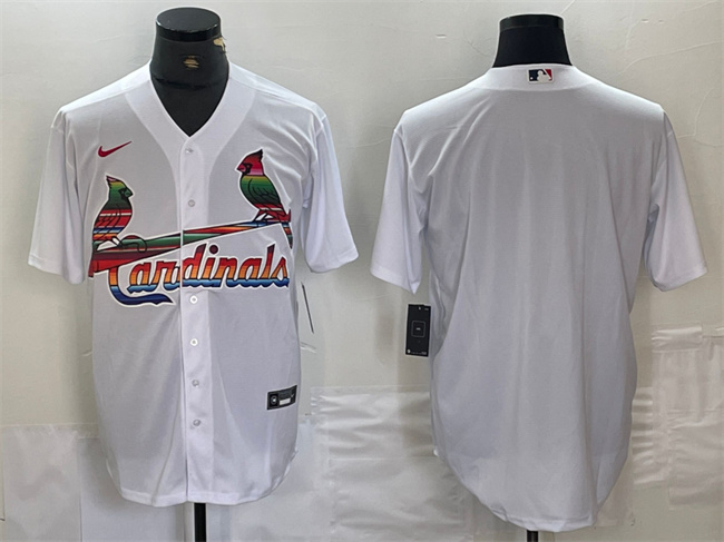 Personalized Men’s St. Louis Cardinals Blank White Cool Base Stitched Jersey