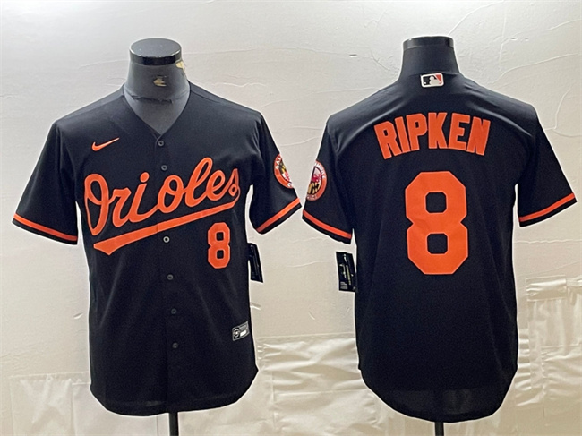 Personalized Men’s Baltimore Orioles #8 Cal Ripken Jr. Black Cool Base Stitched Jersey