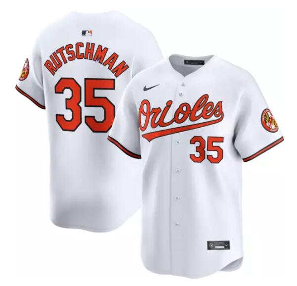 Personalized Men’s Baltimore Orioles #35 Adley Rutschman White 2024 Home Limited Cool Base Stitched Baseball Jersey