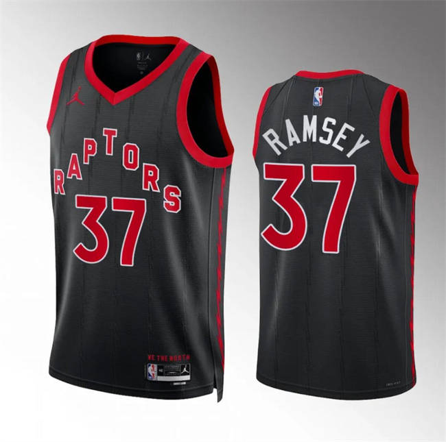 Personalized Men’s Toronto Raptors #37 Jahmi’us Ramsey Black Statement Edition Stitched Basketball Jersey