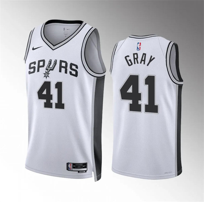 Personalized Men’s San Antonio Spurs #41 Raiquan Gray White Association Edition Stitched Basketball Jersey