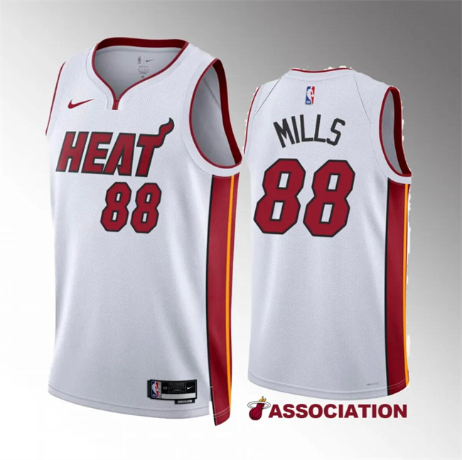Personalized Men’s Miami Heat #88 Patrick Mills White Association Edition Stitched Basketball Jersey