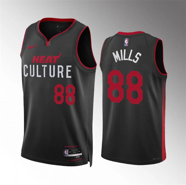 Personalized Men’s Miami Heat #88 Patrick Mills Black 2023 24 City Edition Stitched Basketball Jersey