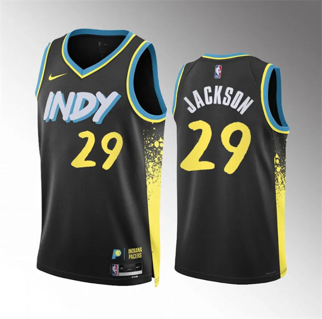 Personalized Men’s Indiana Pacers #29 Quenton Jackson Black 2023 24 City Edition Stitched Basketball Jersey