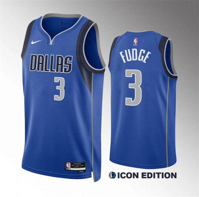 Personalized Men’s Dallas Mavericks #3 Alex Fudge Blue Icon Edition Stitched Basketball Jersey