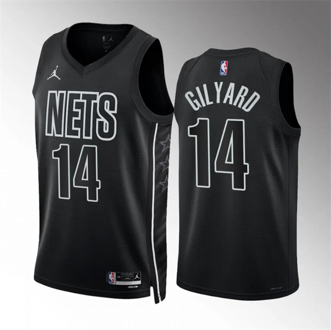 Personalized Men’s Brooklyn Nets #14 Jacob Gilyard Black Statement Edition Stitched Basketball Jersey