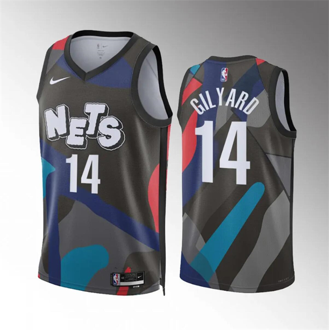Personalized Men’s Brooklyn Nets #14 Jacob Gilyard Black 2023 24 City Edition Stitched Basketball Jersey