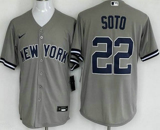 Personalized Men’s New York Yankees #22 Juan Soto Gray Player Name Cool Base Jersey