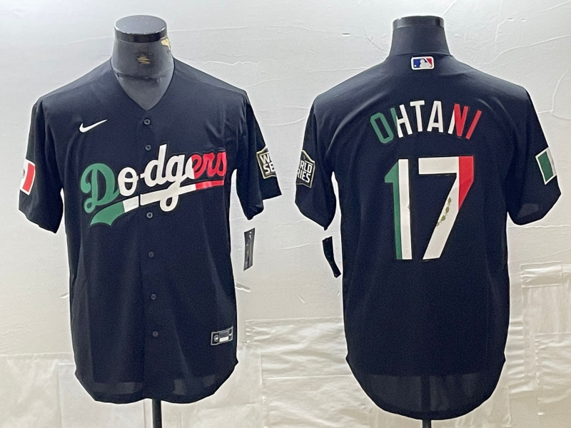 Personalized Men’s Los Angeles Dodgers #17 Shohei Ohtani Mexico Black Cool Base Stitched Baseball Jerseys