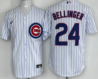 Personalized Men’s Chicago Cubs #24 Cody Bellinger White Cool Base Jersey
