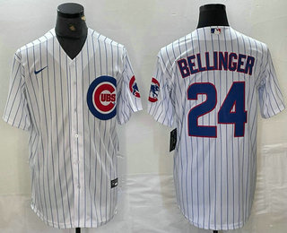 Personalized Men’s Chicago Cubs #24 Cody Bellinger White Stitched Cool Base Jersey