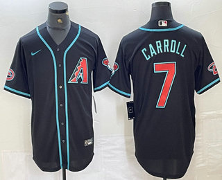 Personalized Men’s Arizona Diamondbacks #7 Corbin Carroll Black 2024 Stitched Cool Base Jersey