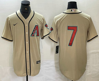 Personalized Men’s Arizona Diamondbacks #7 Corbin Carroll Cream 2024 Stitched Cool Base Jersey