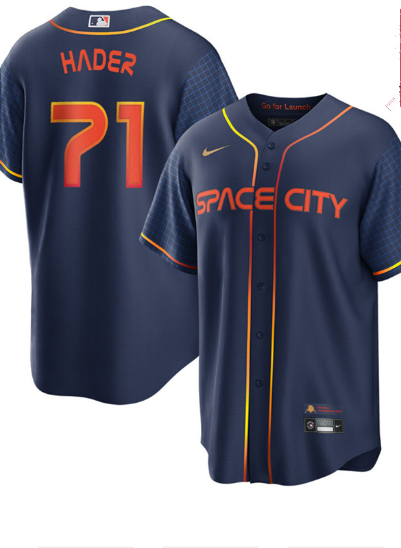 Personalized Men’s Houston Astros #71 Josh Hader 2022 Navy Blue City Connect Cool Base Stitched Jersey