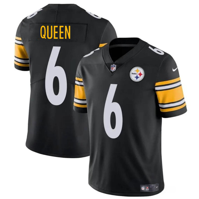 Personalized Men’s Pittsburgh Steelers #6 Patrick Queen Black Untouchable Limited Football Stitched Jersey