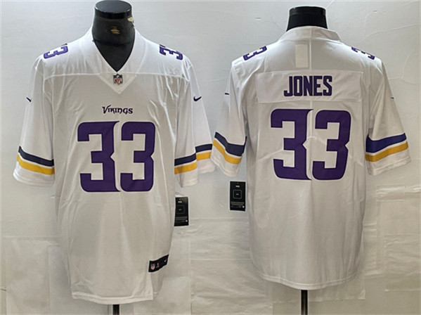 Personalized Men’s Minnesota Vikings #33 Aaron Jones White Untouchable Limited Stitched Jersey