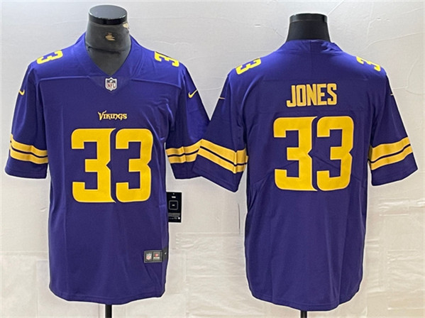 Personalized Men’s Minnesota Vikings #33 Aaron Jones Purple Gold Untouchable Limited Stitched Jersey