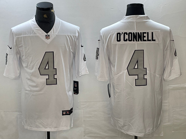 Personalized Men’s Las Vegas Raiders #4 Aidan O’Connell White Untouchable Football Stitched Jersey