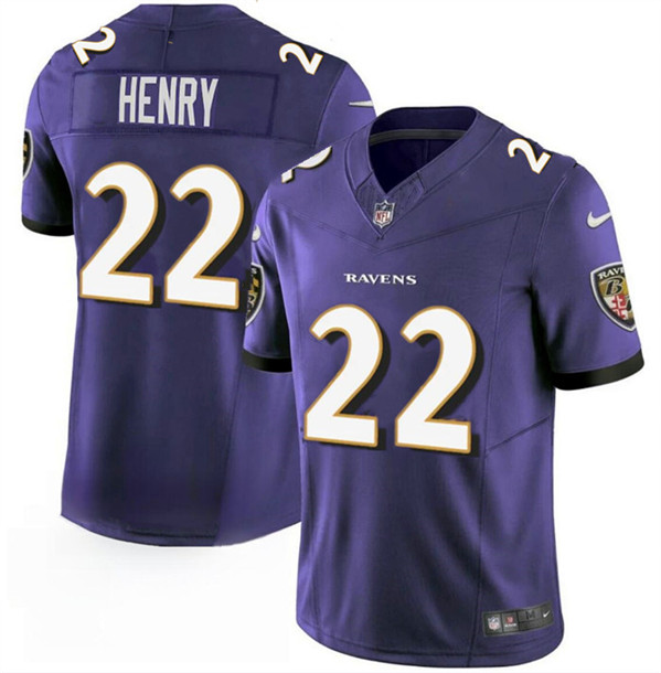 Personalized Men’s Baltimore Ravens #22 Derrick Henry Purple 2023 F.U.S.E. Limited Football Stitched Jersey