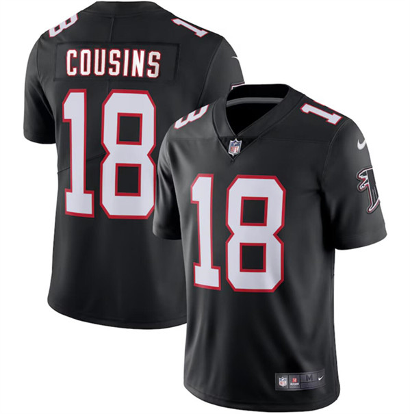 Personalized Men’s Atlanta Falcons #18 Kirk Cousins Black Untouchable Limited Football Stitched Jerseys