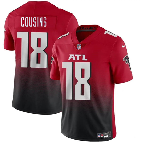 Personalized Men’s Atlanta Falcons #18 Kirk Cousins Red Black Untouchable Limited Football Stitched Jersey