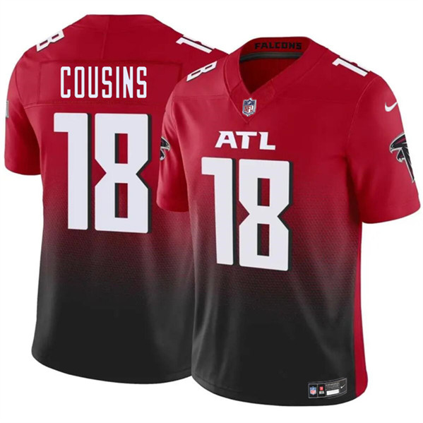 Personalized Men’s Atlanta Falcons #18 Kirk Cousins Red Black 2023 F.U.S.E. Untouchable Limited Football Stitched Jersey