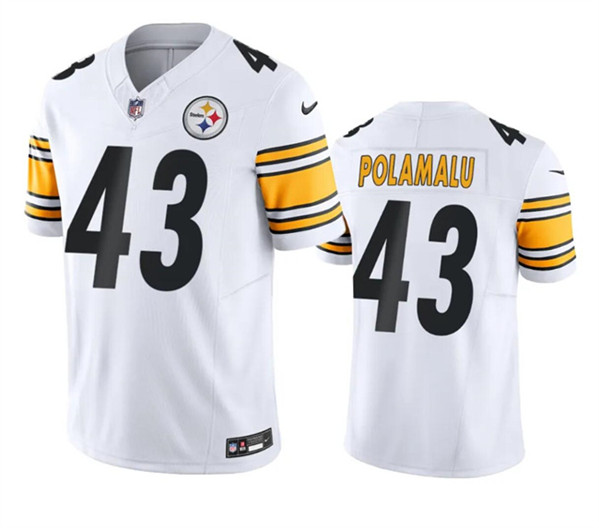 Personalized Men’s Pittsburgh Steelers #43 Troy Polamalu White 2023 F.U.S.E. Untouchable Color Rish Limited Football Stitched Jersey