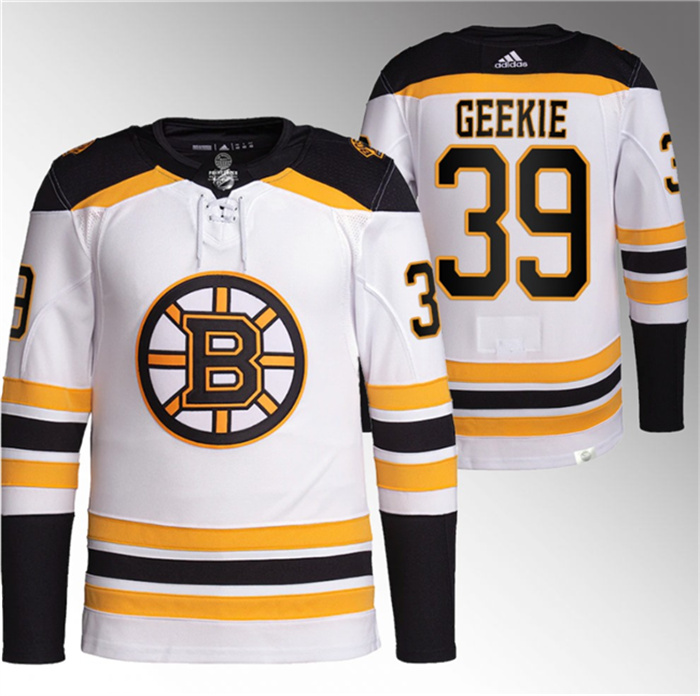 Personalized Men’s Boston Bruins #39 Morgan Geekie White Stitched Jersey