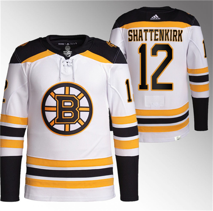 Personalized Men’s Boston Bruins #12 Kevin Shattenkirk White Stitched Jersey