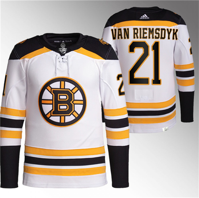 Personalized Men’s Boston Bruins #21 James Van Riemsdyk White Stitched Jersey